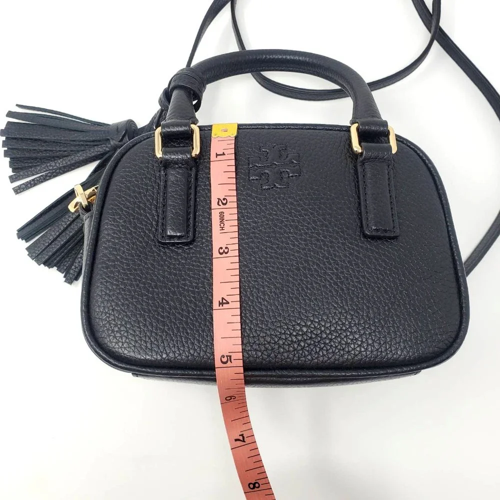 NEW! Tory Burch 74066 Black Thea Mini‎ Gold Hardware Women's Satchel